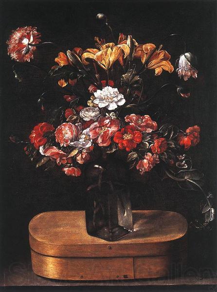 Jacques Linard Bouquet on Wooden Box